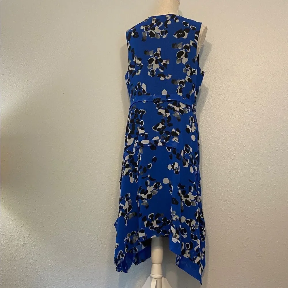 CAbi Blue Floral Untamed Electric Blue Asymmetrical Style 5576 Dress Size Large - Picture 6 of 9